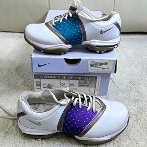 Nike Golf Air Embellish Women's Golf Shoes Sz 5.5 Flip-Color Purple/Blue Wraps